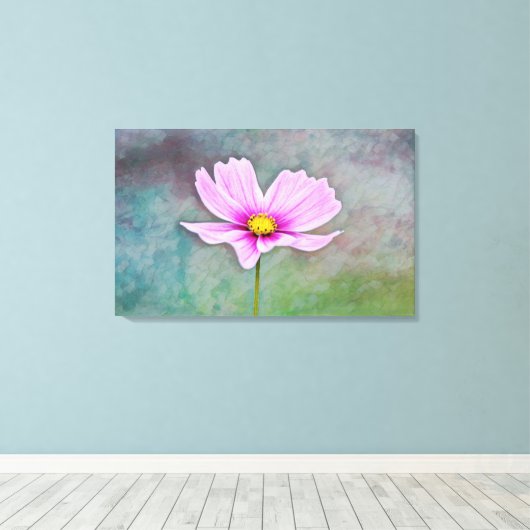 Kosmos gloeit in roze fotografische kunst canvas afdruk (Insitu (Houten vloer))