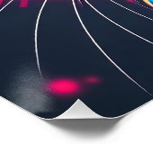 Kosmos Hase in Neon Licht Perfect Poster (Hoek)
