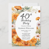 kosmos | Marigolds Floral 40e verjaardagsfeest Kaart (Voorkant)