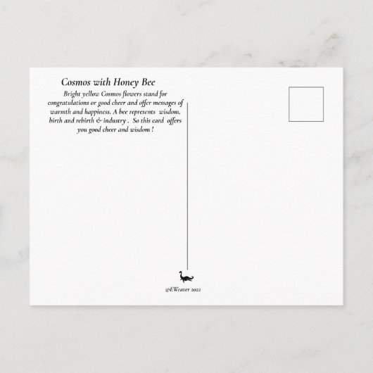 Kosmos met Briefkaart bij bijen (Achterkant)
