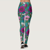 Kosmos-mix op blauw leggings (Achterkant)