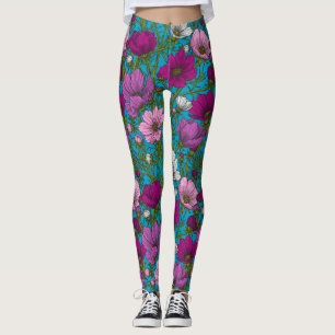 Kosmos-mix op blauw leggings