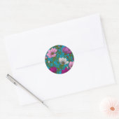 Kosmos-mix op blauw ronde sticker (Envelop)
