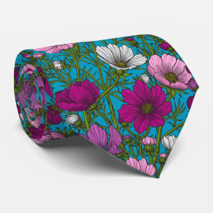 Kosmos-mix op blauw stropdas