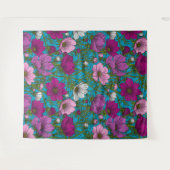 Kosmos-mix op blauw wandkleed (Voorkant (horizontaal))