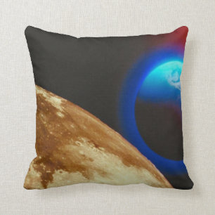 Kosmos planeet en maan kussen