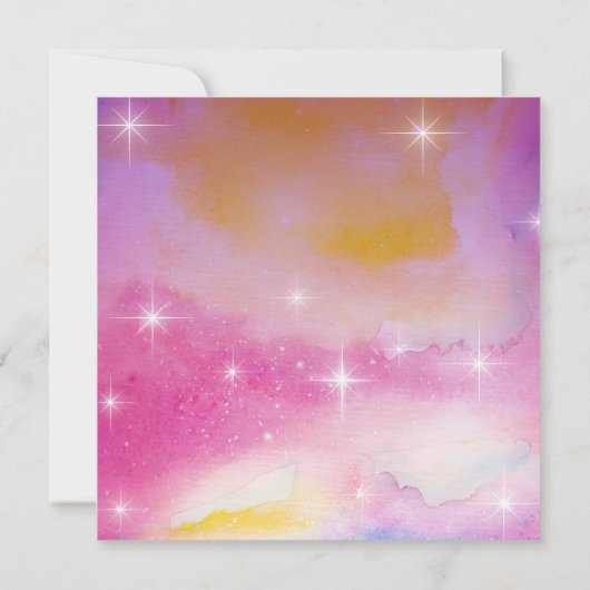 ** Kosmos RSVP Website Nebula Hemelse Huwelijk Kaart (Achterkant)