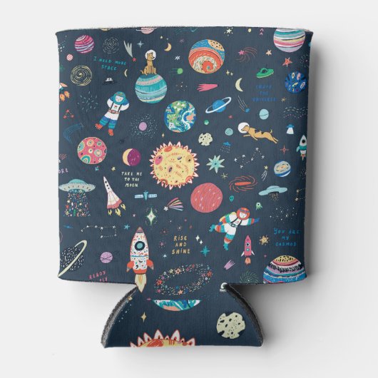 Kosmos ruimte: Hand getrokken Blikjeskoeler (Voorkant)