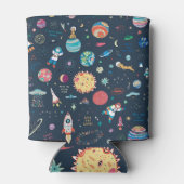 Kosmos ruimte: Hand getrokken Blikjeskoeler (Achterkant)