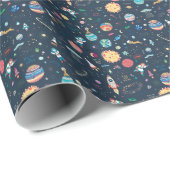 Kosmos ruimte: Hand getrokken Cadeaupapier (Rol Hoek)