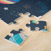 Kosmos ruimte: Hand getrokken Legpuzzel (Zijkant)
