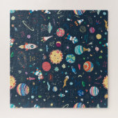 Kosmos ruimte: Hand getrokken Legpuzzel (Horizontaal)