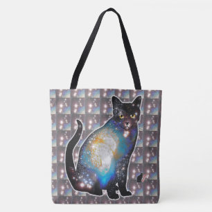 Kosmos ruimte in kat tote bag