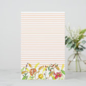 Kosmos Snapdraken Herfst Bloemen Gelijnd Briefpapier (Staand voorkant)