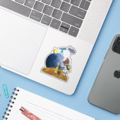 kosmos sticker (Laptop met iPhone)