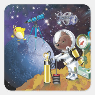 kosmos vierkante sticker