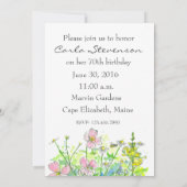 Kosmos Waterverf Flower 70ste verjaardagsfeest Kaart (Achterkant)