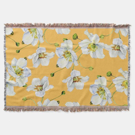 Kosmos, waterverf, naadloos, bloemmotief. deken (Voorkant)