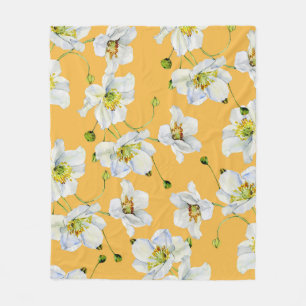 Kosmos, waterverf, naadloos, bloemmotief. fleece deken