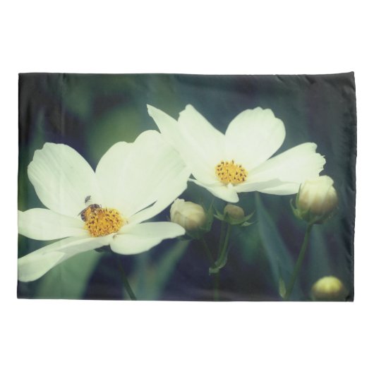 kosmosbloemen en bijen kussensloop (Achterkant)