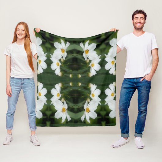 Kosmosbloemen en het patroon van de Natuur van bij Fleece Deken (In situ)