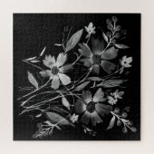 Kosmose-Kosmos in zwart-wit bloempuzzel Legpuzzel (Horizontaal)