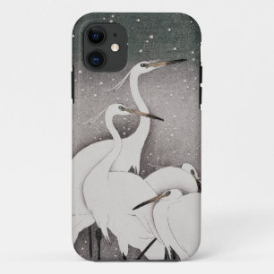 Koson Reigers in de Sneeuw: Vintage Japans Case-Mate iPhone Case