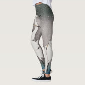 Koson Reigers in de Sneeuw: Vintage Japans Leggings (Links)
