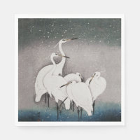 Koson Reigers in de Sneeuw: Vintage Japans