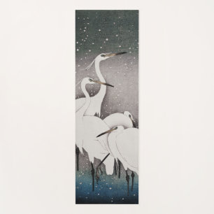 Koson Reigers in de Sneeuw: Vintage Japans Yogamat