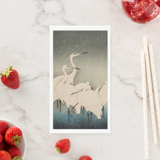 Koson White betreurt de wintersneeuw van de Japans Servet (Insitu)