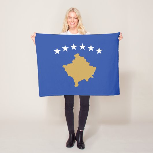 Kosovaanse vlag fleece deken (In situ)