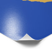 Kosovaanse vlag foto afdruk (Hoek)