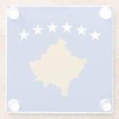 Kosovaanse vlag glazen onderzetter (Achterkant)