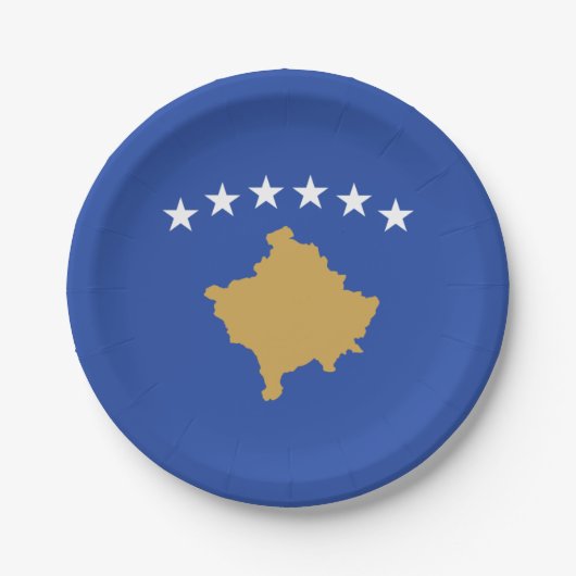 Kosovaanse vlag papieren bordje (Voorkant)