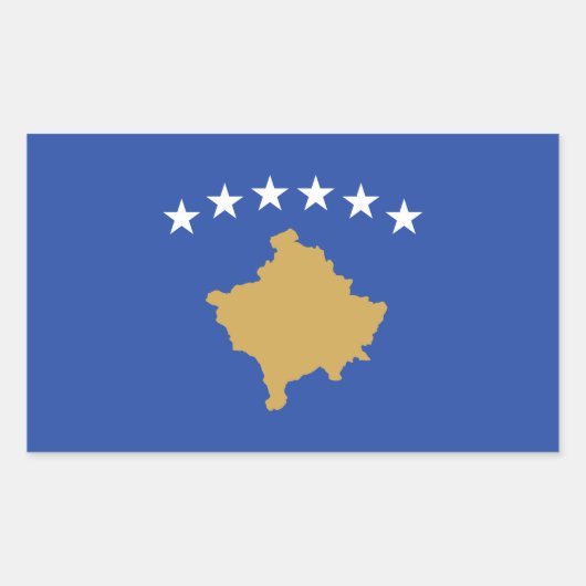 Kosovaanse vlag rechthoekige sticker (Voorkant)