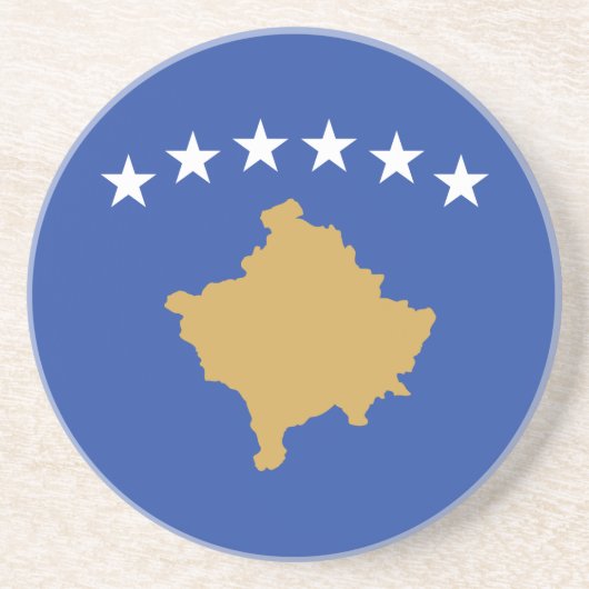 Kosovaanse vlag zandsteen onderzetter (Voorkant)