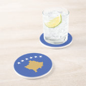 Kosovaanse vlag zandsteen onderzetter (Zijkant)