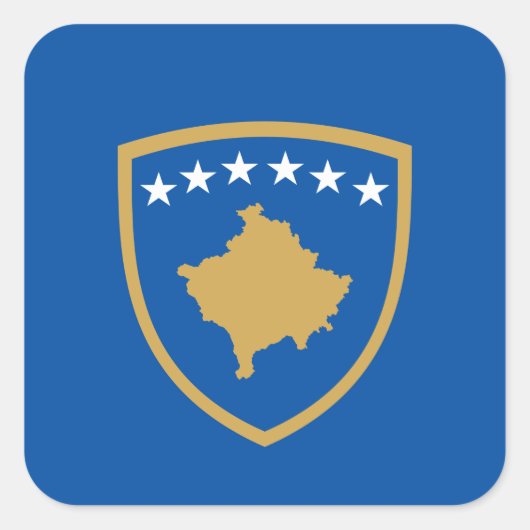 Kosovaars Wapen, Kosovo Vierkante Sticker (Voorkant)
