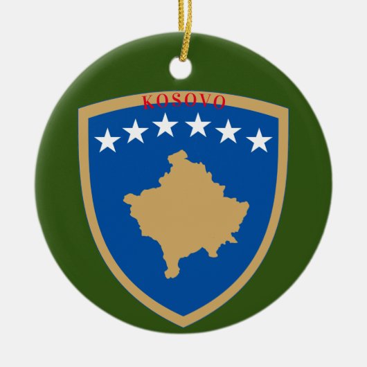 Kosovaarse kerstversiering keramisch ornament (Voorkant)
