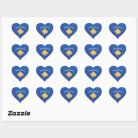 Kosovaarse liefde vlag trots hart sticker (Vel)