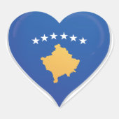 Kosovaarse liefde vlag trots hart sticker (Voorkant)