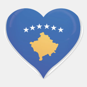 Kosovaarse liefde vlag trots hart sticker