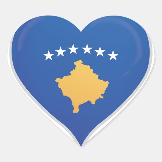 Kosovaarse liefde vlag trots hart sticker (Voorkant)