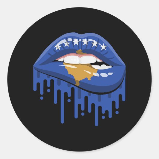 Kosovaarse lippen trots root flag ronde sticker (Voorkant)