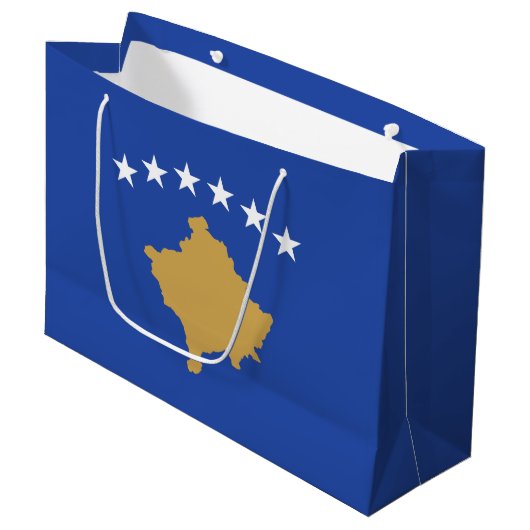 Kosovaarse vlag groot cadeauzakje (Voorkant Gekanteld)