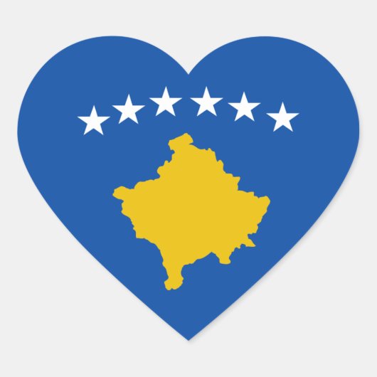 Kosovaarse vlag Hart Sticker (Voorkant)
