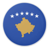 Kosovaarse vlag keramische knop (Voorkant)