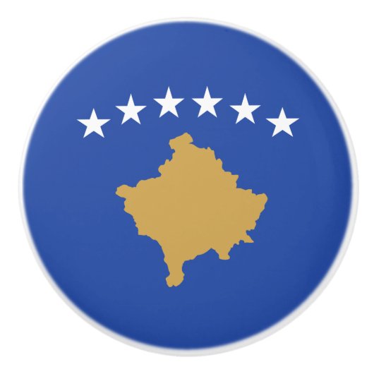 Kosovaarse vlag keramische knop (Voorkant)