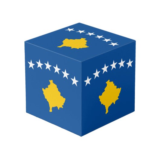 Kosovaarse vlag kubus (Voorkant hoekig)